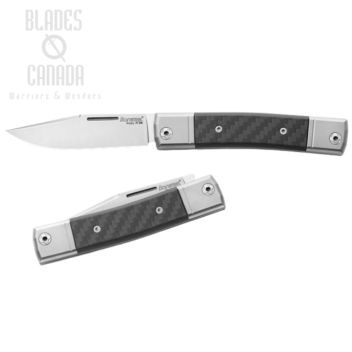 Lion Steel BestMAN Slipjoint Single Clip Folding Knife, M390, Carbon Fiber, BM1 CF